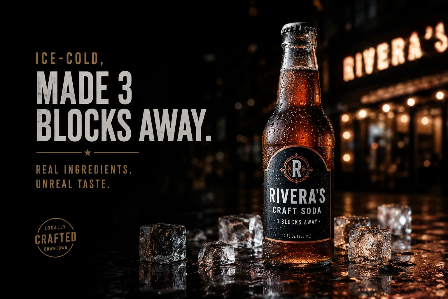 Rivera's Craft Soda sponsored local ad